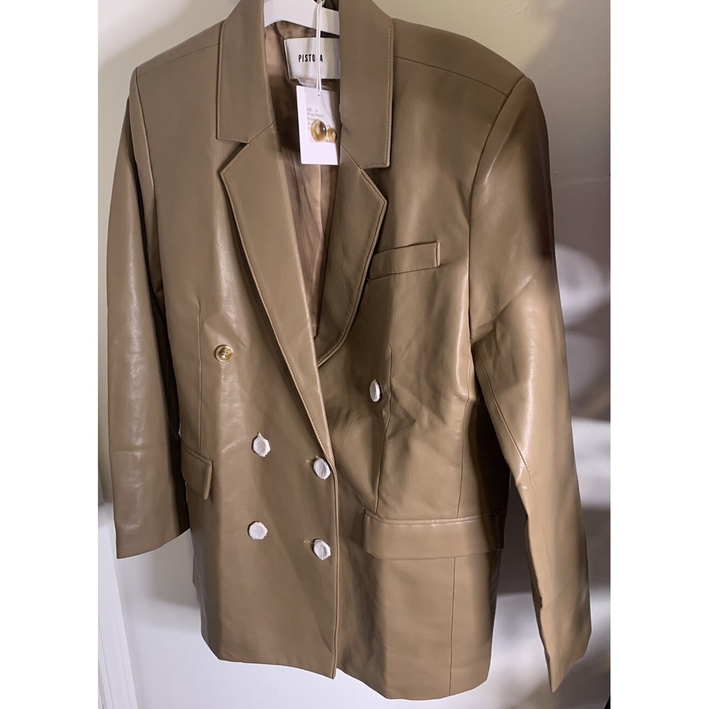 PISTOLA Roman Oversized Double Breasted Blazer in Taupe Size XL -Revolve